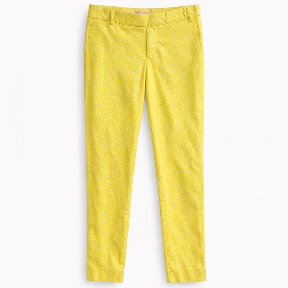 GAP Slim Fit Cropped Pants Yellow White Print 6P